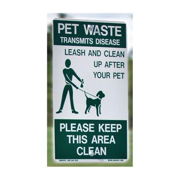 Dogipot Aluminum Pet Waste & Leash Sign, Green DO87359